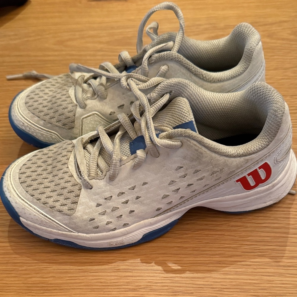 Wilson White and Blue Tennis Shoes
